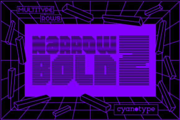 MultiType Rows Narrow Bold 2 Font
